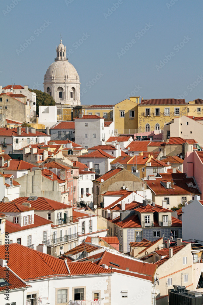 View over the roof tops in Lisbon, Portugal