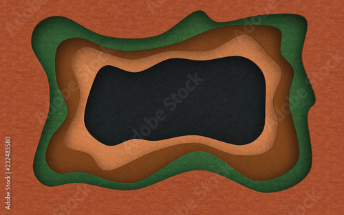 Leather texture cut abstract background with flowing liquid cut
