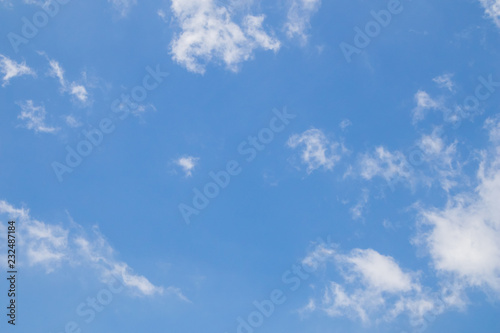 Blue sky with white clouds.
