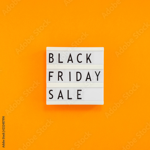 Black friday sale text on white lightbox