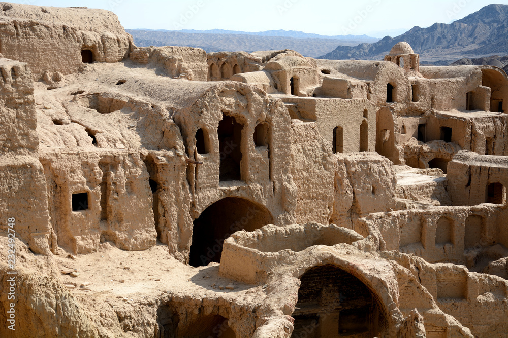 Ruins of anabandoned medieval village, Kharanaq, Iran
