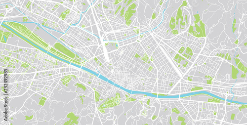 Urban vector city map of Florence  Italy