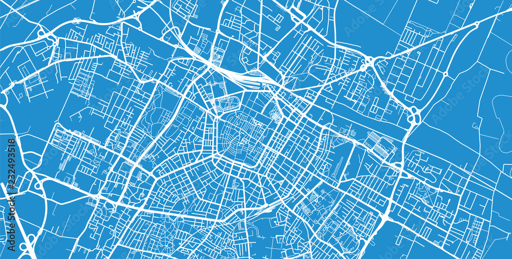 Urban vector city map of Modena, Italy