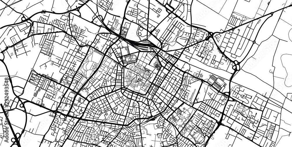 Urban vector city map of Modena, Italy