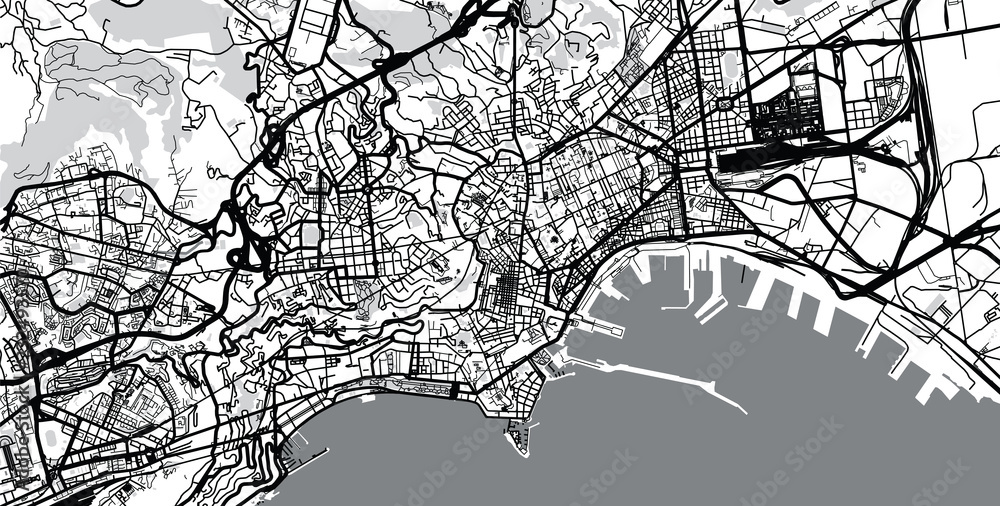 Fototapeta premium Urban vector city map of Naples, Italy