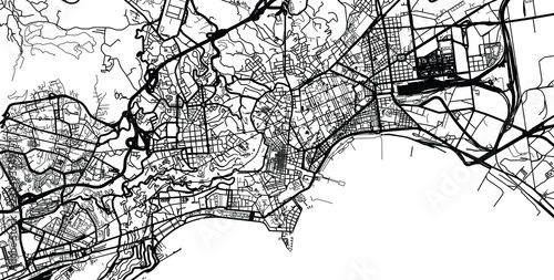 Urban vector city map of Naples, Italy