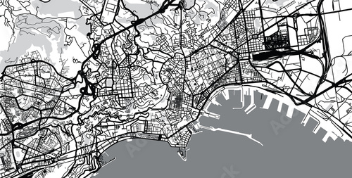 Urban vector city map of Naples, Italy