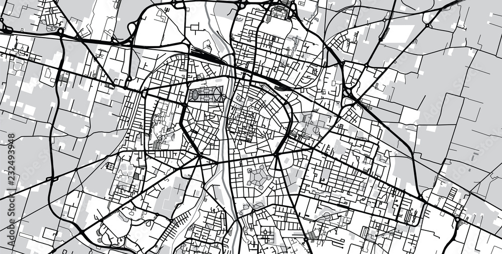 Obraz premium Urban vector city map of Parma, Italy