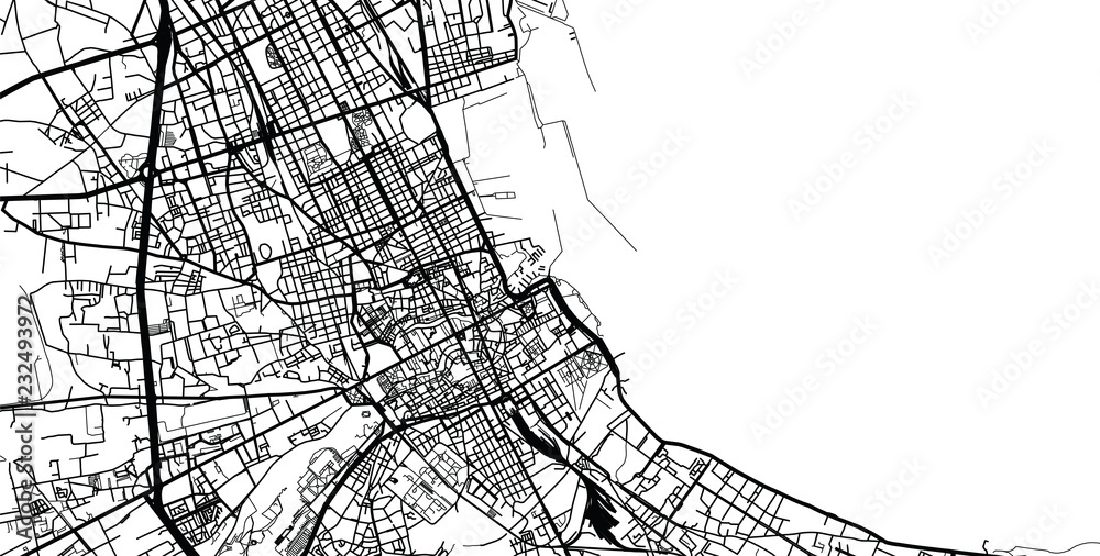 Urban vector city map of Palermo, Italy