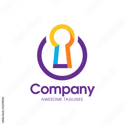 creative simple keyhole colorful on white background logo vector. keyhole illustration for logo