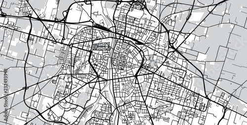 Urban vector city map of Parma, Italy