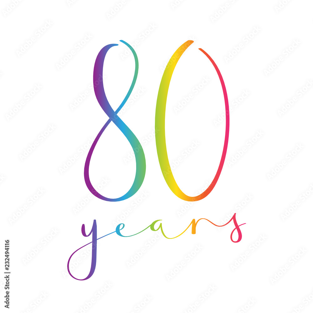 Brush calligraphy No 80 with rainbow gradient Brush calligraphy No 80 with rainbow gradient