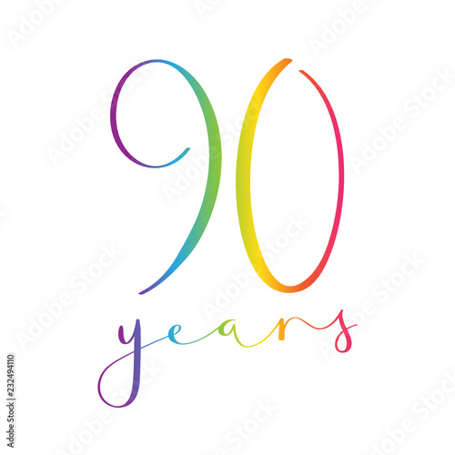 Brush calligraphy No 90 with rainbow gradient