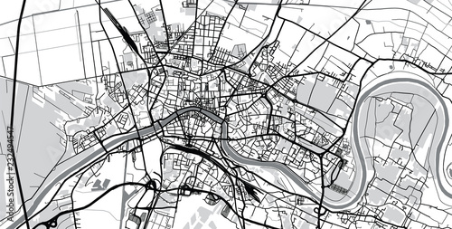 Urban vector city map of Pisa, Italy