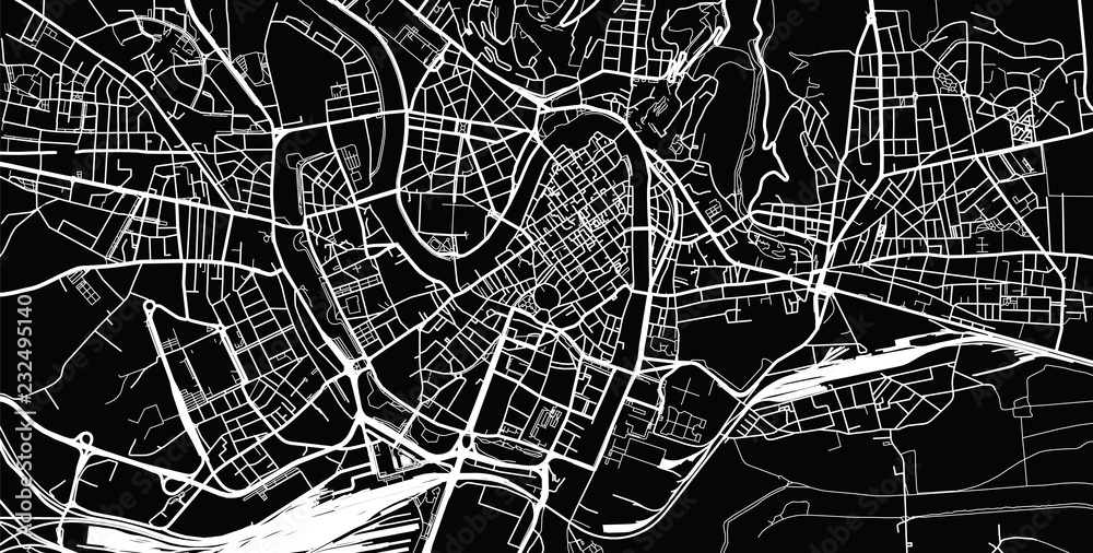 Fototapeta Mapa miasta miejski wektor Verona, Włochy