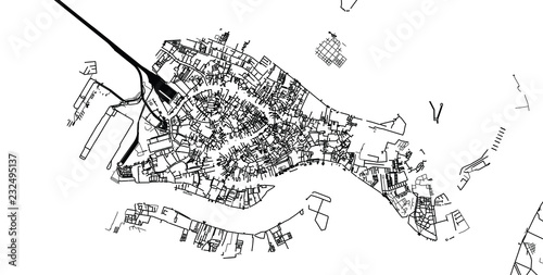 Fototapeta Urban vector city map of Venice, Italy