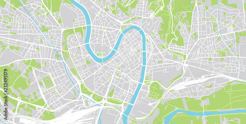 Urban vector city map of Verona, Italy