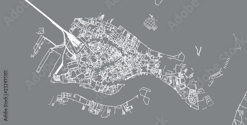 Obraz na plátně Urban vector city map of Venice, Italy