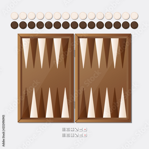 Fotografia Backgammon board vector for posters