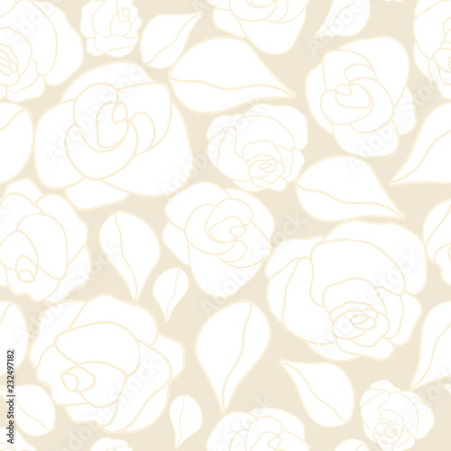 Ivory Rose Texture Vector Repeat Pattern