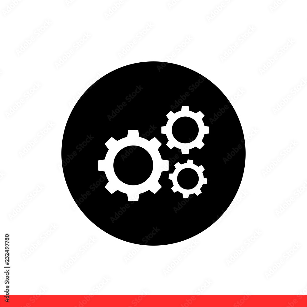 Mechanism icon, gear symbol. Vector illustration Mechanism icon, gear symbol. Vector illustration