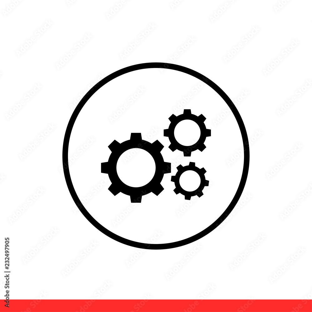 Mechanism icon, gear symbol. Vector illustration