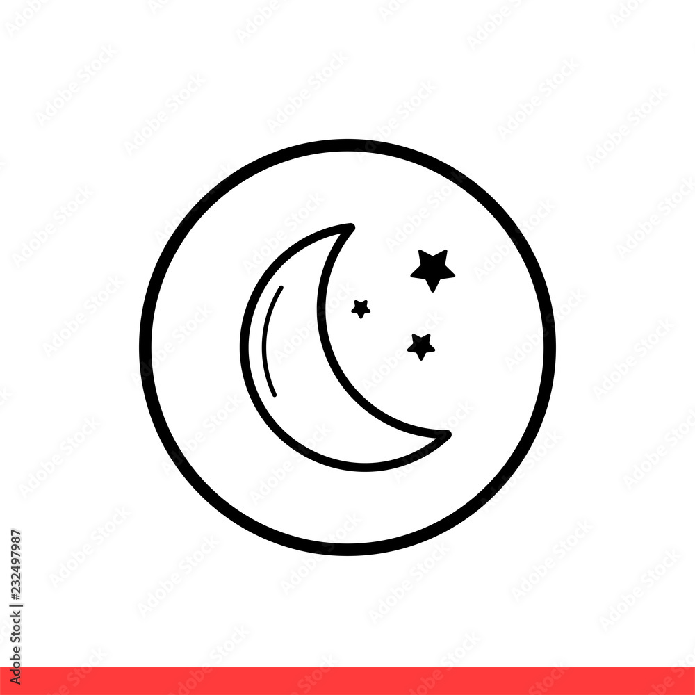 Moon star icon, night symbol. Vector illustration Moon star icon, night symbol. Vector illustration