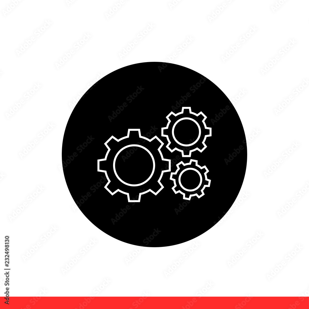 Mechanism icon, gear symbol. Vector illustration Mechanism icon, gear symbol. Vector illustration