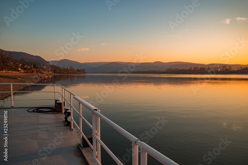 Danube sunset at Zebeg  ny beach in november