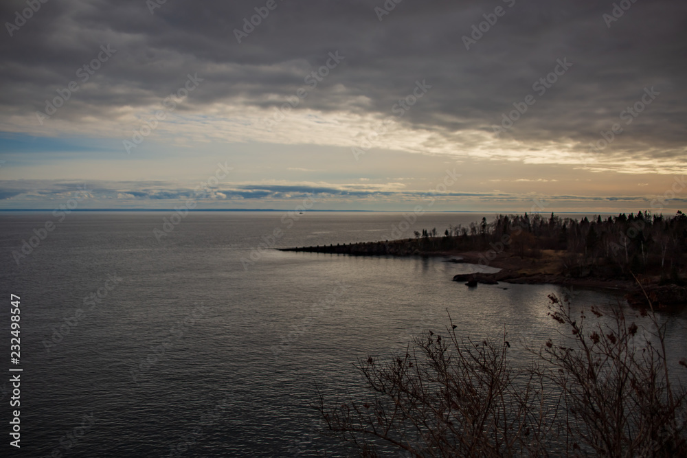 Lake Superior landscape of the water and shore