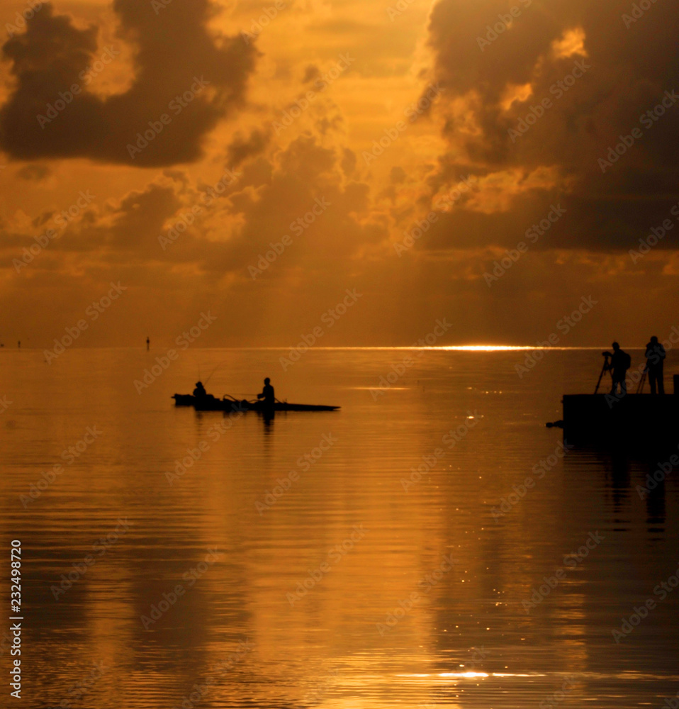 Kayak and a Golden Sunrise in southeastern Florida