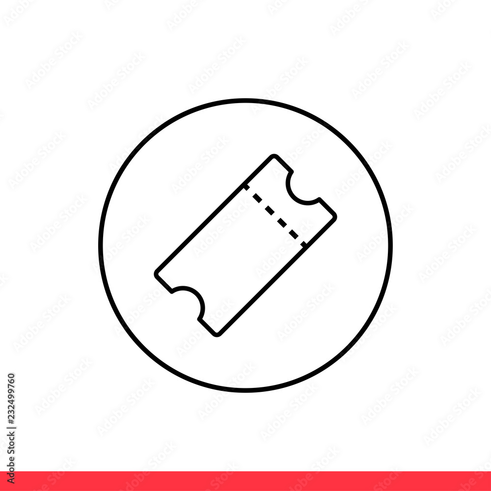 Ticket icon, vector illustration
