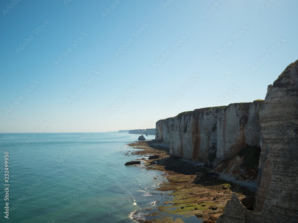 Picturesque landscape of natural cliffs of Atlantic coastline near the Etretat
