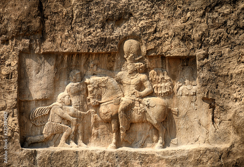 Ancient Persian royal tombs of King Darius and Xerxes, Naqs-e Rostam, Iran photo