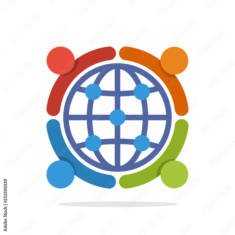 Vector illustration icon with the concept of a global network collaboration partner Vector illustration icon with the concept of a global network collaboration partner