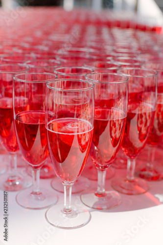 Glass with Red champagne 