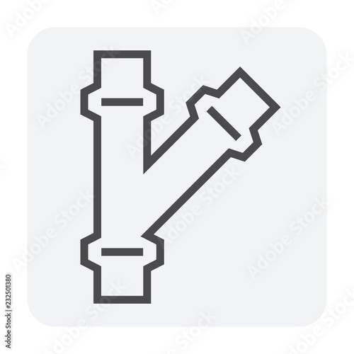 Pipe icon and flange fitting for pipeline connection with valve and other pipe. For transportation liquid or gas i.e.crude, oil, natural gas, sewage, wastewater. Also for plumbing and irrigation.