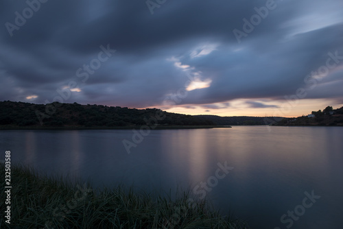 Sunset in the lakes of ruidera, route of the quixote