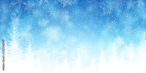 Background with Snow and Forest