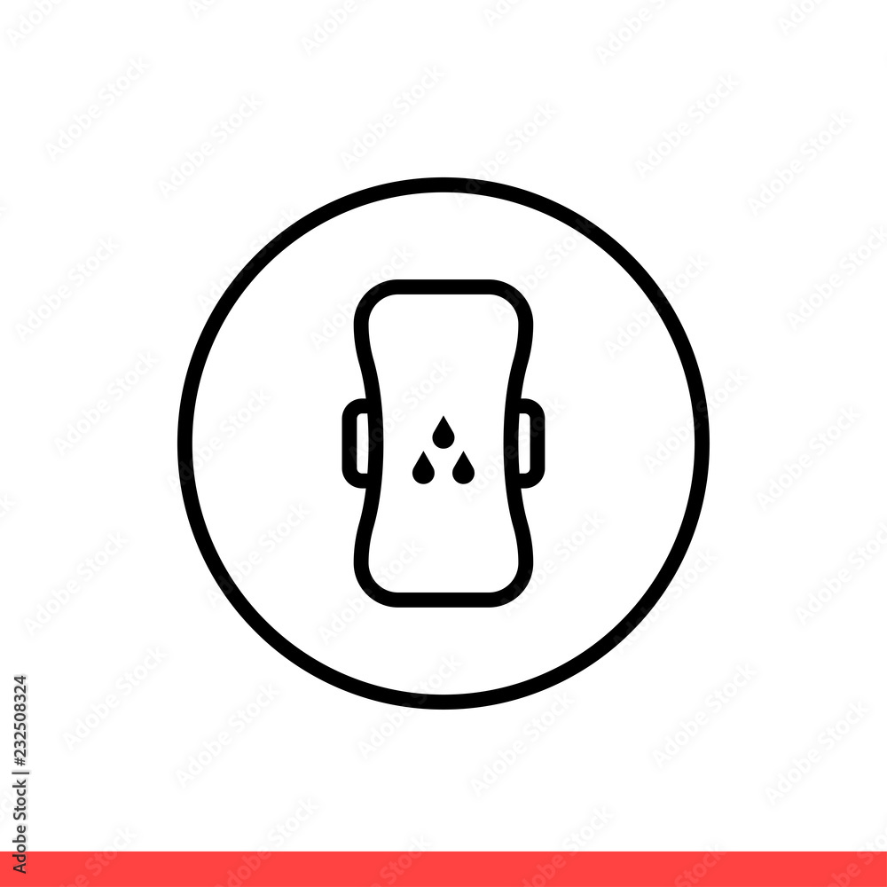 Fototapeta premium Sanitary pad icon, vector illustration