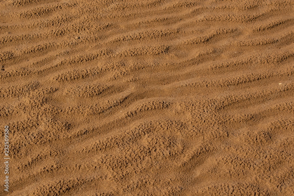 Fototapeta premium Prints and patterns in the sand on the beach