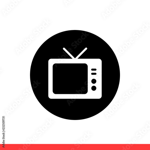 Tv icon, television symbol. Vector illustration