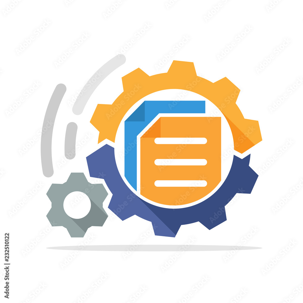Vector illustration icon with the concept of paperwork, documentation production Vector illustration icon with the concept of paperwork, documentation production
