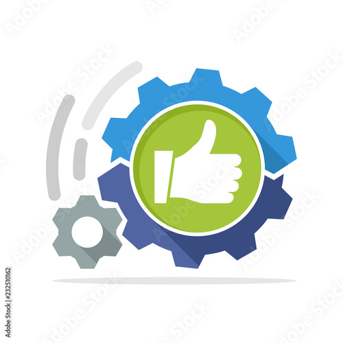 Vector illustration icon with good work process quality concept