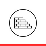 Wall icon, brick symbol. Vector illustration