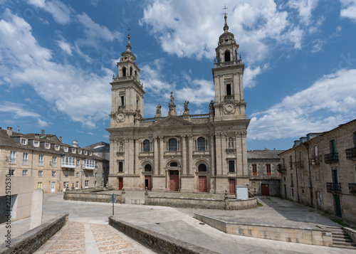 Panoramic image of the cathedral of Lugo, highlight along the Camino de Santiago, Galicia, Spain photo