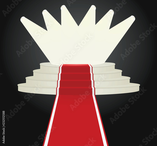 Red carpet podium. vector illustration
