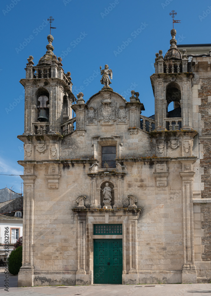 Close-up of the Igrexa de San Froilan, famous place of Lugo, Camino de Santiago, Galicia, Spain
