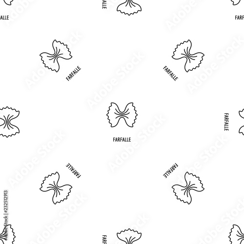 Farfalle pasta pattern seamless vector repeat geometric for any web design