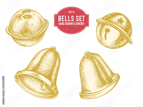 Vector collection of hand drawn bells